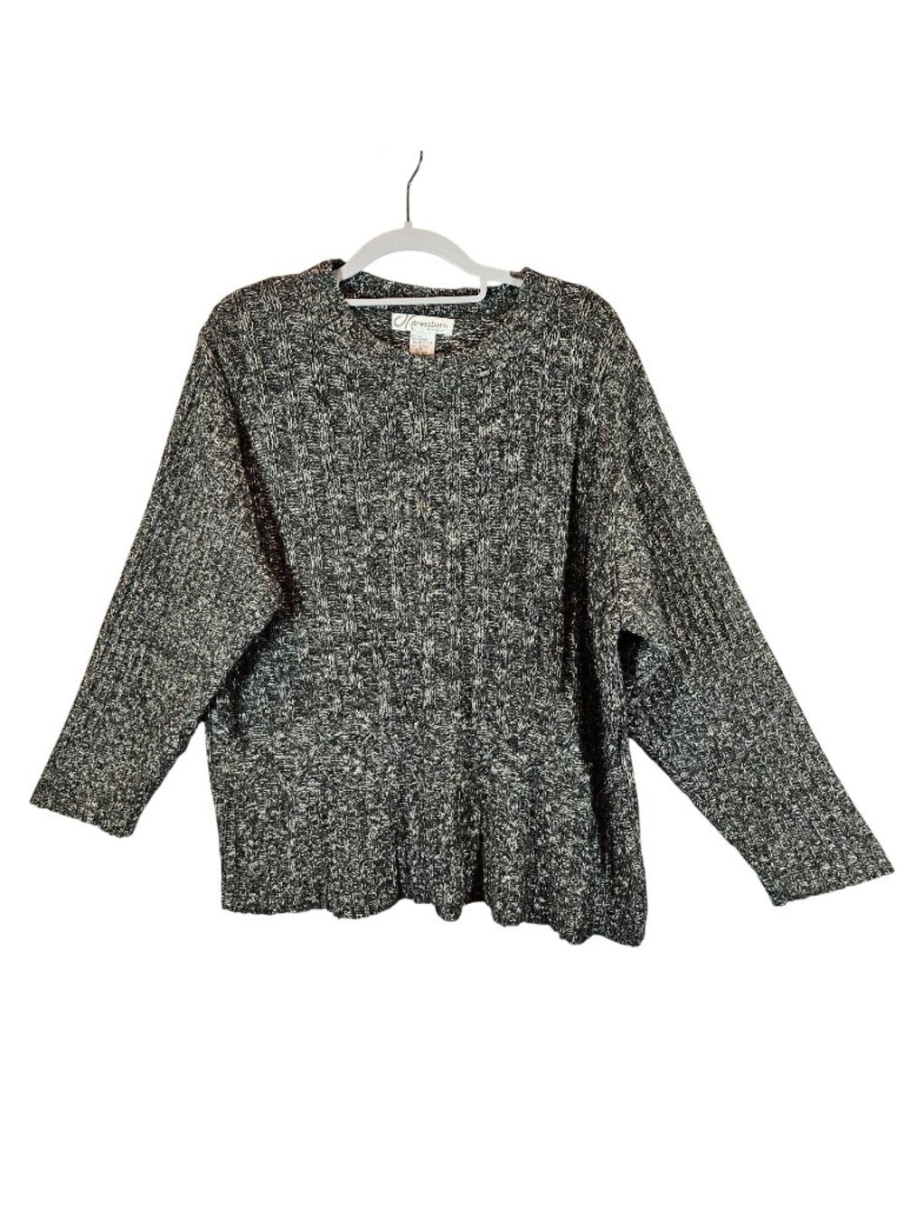 Dressbarn Womens Cable Knit Sweater Size XL Silk Blend Gray Office Casual School